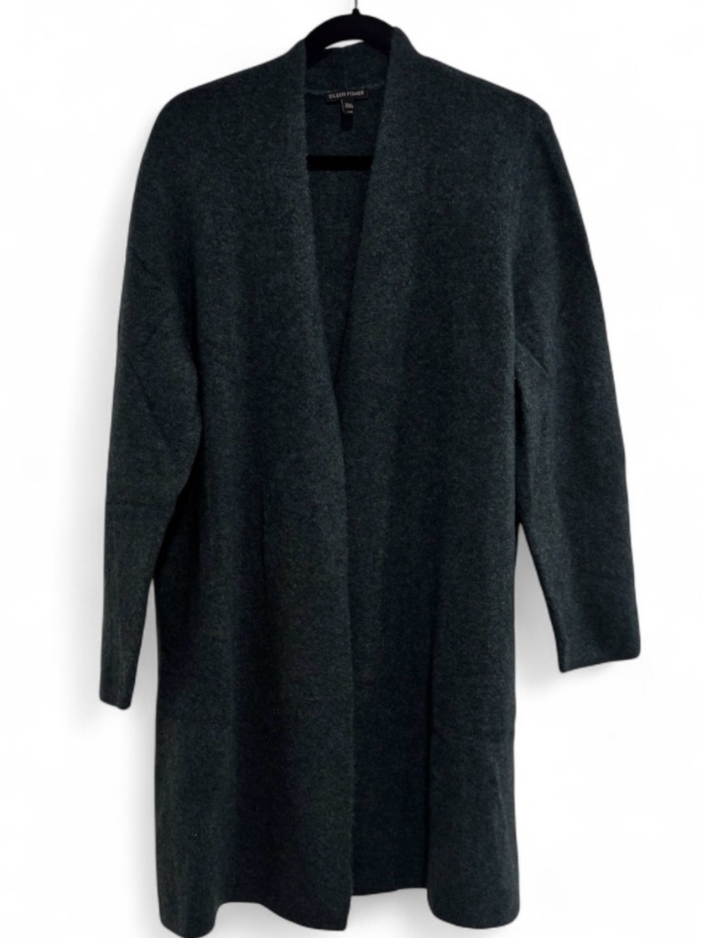 NWOT Eileen Fisher Cashmere Silk Boucle Bliss Long Cardigan Pine L